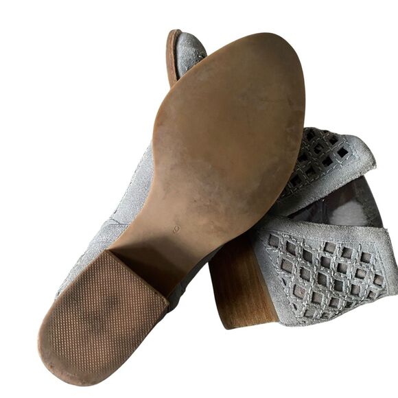 Jeffrey Campbell Taggart Ankle Booties 9 EU 395 Taupe Suede Leather Boho Grunge - Picture 6 of 8